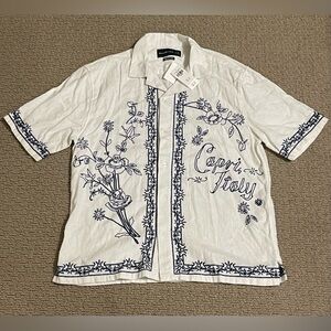 Abercrombie Fitch Linen blend s/s shirt mens‎ size medium NWT